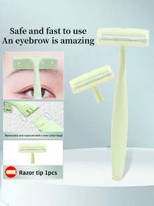 2pcs Professional Stainless Steel Precision Eyebrow Razor & Face Trimmer, Suitable For Beginners (Male & Female) - Includes 1 Replacement Blade, Protective Cap & Easy-To-Use Design, For Accurate Shaving, Eyebrow Shaping & Grooming - Portable Manual Tool For Home & Travel, Personal Beauty Accessory | Replaceable Blades, Precise Shaping Tool - Mint Green - View 9