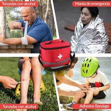 400 Piezas botiquin de primeros auxilios PortatilFirst Aid Kit Compacto Portatil e Impermeable Éste kit primeros auxilios Adecuado para El Hogar Oficina Automovil Viajes Camping Paseos en Bote. Rojo Grande - Rojo - Ver 2