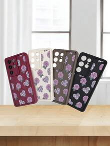 Y2K Aesthetic Purple Rose Plaid Heart Pattern Phone Case,Unique Design Sense,Compatible With Samsung Galaxy S25Ultra S25Plus S25 S24FE S24 S23 S22 S21FE S21Ultra Plus Note20 Note20Ultra A13 A14 A15 A16 A17 A33 A34 A35 A36 A52 A53 A54 Case - Cà phê nâu - Xem 9