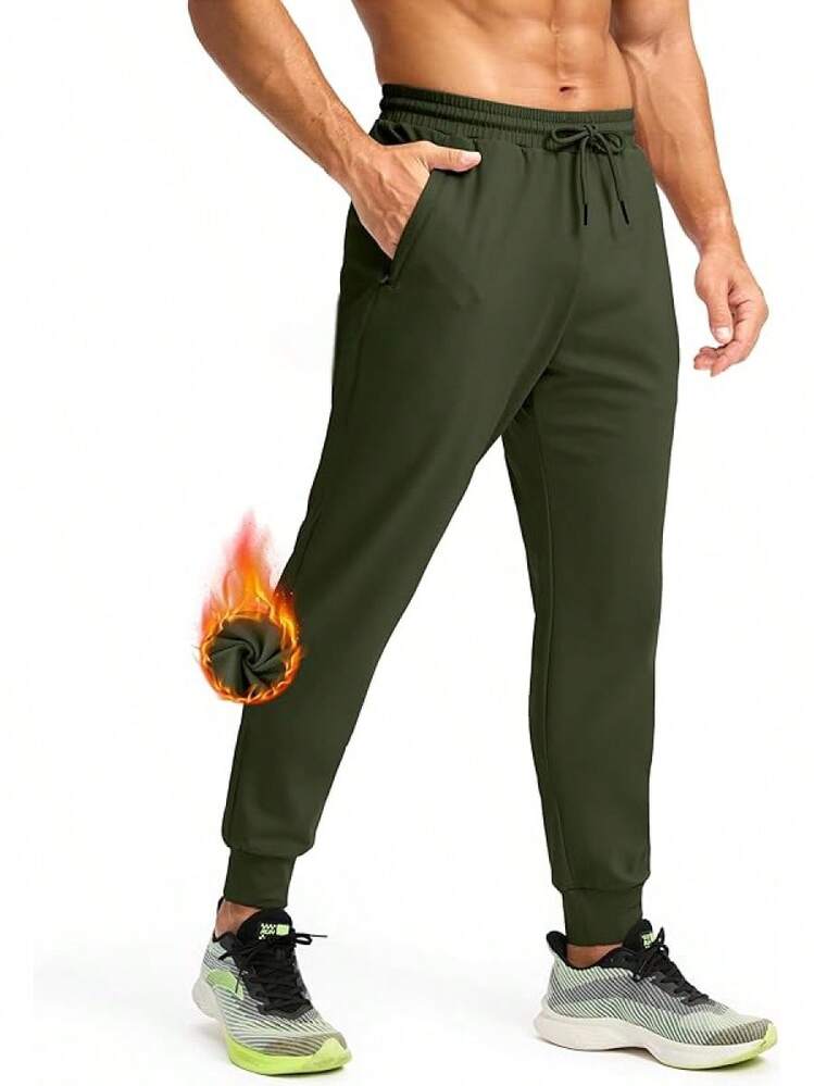 Men's Joggers With Zipper Pockets, Winter Warm, Resistant