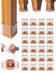 حماية أرضية للكراسي المربعة، وسادات أثاث من السيليكون لحماية أرضيات الخشب الصلب، أغطية للأرجل الكراسي، حماية أرضية للكراسي المستطيلة، أغطية صامتة لأرجل الكراسي تحمي الأرضيات والأرجل من الخدوش، مثالية للمطاعم والفنادق والمقاهي (بني)