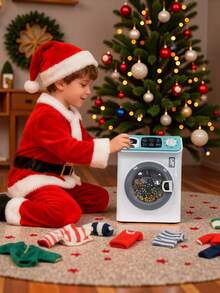 Kids Toy Washing Machine, Pretend Play Toy With Lights And Sounds, Simulating Washing Process, Household Appliance Toy, Role Play Game, Educational Toy For Boys And Girls, Holiday Birthday Gift, Mini Realistic Home Appliance Toy, Baby Toy, Girls Toy, Children's Game, Toddler Toy