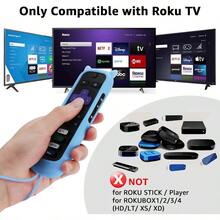 AWYYPack Of 2 Replacement Remote For Roku TV With Glow In The Dark Case Universal Remote For /Hisense/Onn/Sharp/Element/ Roku Smart TVs - 2個裝遙控器綠色蓋子藍色蓋子 - 查看 2