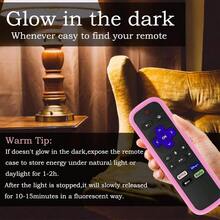 Funda para control remoto AWYYRemote que se ajusta a un paquete de 3 fundas para control remoto Roku compatibles con el control remoto Onn Roku TV  Roku Express 4K que brilla en la oscuridad - Rosa brillante Azul brillante Verde brillante - Ver 4
