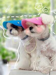 1pc Pet Viral Visor Baseball Cap - Cute Pet Fashion Sun Hat, Multi-Color Dog & Cat Stylish Accessory Cap - Multicolor - View 5
