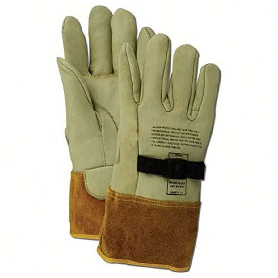 Magid Glove and Safety 60611PS-10 - Guantes protectores de piel de alto voltaje de 305 cm para uso con guantes aislantes eléctricos de goma color tostado tamaño 10 1 parWelding Gloves - Bronce beige - Ver 1