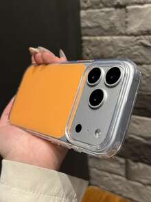 Simple Solid Color Shockproof Phone Case Compatible With IPhone 17 ProMax 17Pro 17 16 15 Pro Max Fashion Cute Candy Color Cover - Orange - View 2