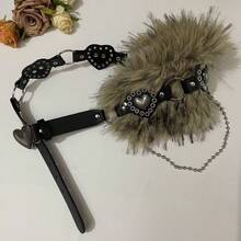 1pc Bohemian Vintage Brown Fuzzy Waist Belt For Women, Suitable For Skirts, Woven - Multicolor - View 7