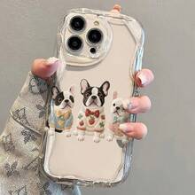 Funda de Teléfono Impresa, Compatible con 15 Pro///12, con Diseños de Olas Crema, Patrones Artísticos y una Funda Transparente para Modelos como Fashion Xs/16/Plus/11/13. - Blanco - Ver 4