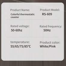 可调节温度保温杯垫 - LED灯电热保温杯垫，适用于桌面，恒温咖啡/奶茶保温垫，白色保温杯底座，适合办公室宿舍，是送给朋友和家人的完美礼物