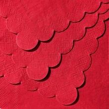20/100pcs Red Cocktail Napkins, 4.72 X 4.72 Inch Fan-Shaped Christmas Dinner Napkins, Suitable For Christmas, Birthday, Wedding, Baby Shower And Other Occasions Beverage And Dessert Napkins - Red - View 3
