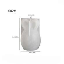 Moldes de vela DIY - Huevo rayado de Pascua, Conejo de oreja recta, Conejo calabaza, Floral de diamante, Conejito, Moldes de silicona para derretir cera - Blanco - Ver 8