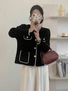 Women's Single-Breasted Knit Cardigan, Unique Soft Sweater Top, Autumn/Winter