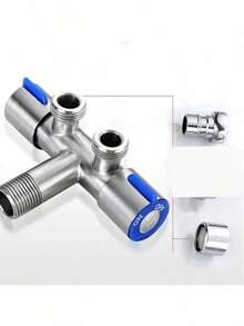 节水不锈钢马桶配件套装 - 包括小便器冲水阀、免钻孔增压器和带阴喷头的双用途角阀 - 轻松升级浴室，浴室配件，浴室工具