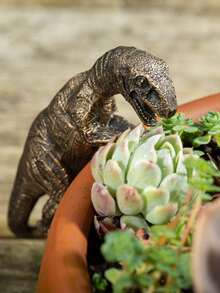 1pc Cute Climbing Elephant Flowerpot Hugger Figurine Resin Hanging Cup Elephant Statue Flowerpot Decoration For Family Garden Fence Balcony Patio Lawn Courtyardgarden Sculptures & Statues - Multicolor - View 5