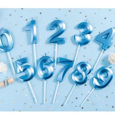 Velas de Aniversario Numéricas Azul Escuro - Mini Design - SilverPlastic