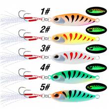 5Pcs Jig Bait 7G/10G/15G/20G Sinking Lure 3D Eyes Metal Casting Lure Luminous Jigging Lure With Double Hooks For Bass Trout - Multicolor - View 6