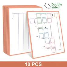 10 PCS Dry Erase Long Division Math Learning Whiteboard Double Sided Grades 1-3 Children Mathematics Calculate Manipulative Cards Homeschool Teaching Aids