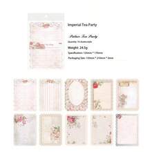 Bộ sưu tập Vintage Romantic Secret, họa tiết kẻ caro ren, viền kẻ caro, hoa văn, các yếu tố trang trí, có thể viết, khổ lớn, chất liệu giấy dày nhưng nhẹ, giấy Bullet Journal chủ đề biển mặn cổ điển, trang trí phía dưới, kiểu cắt dán. - Nhiều màu - Xem 7