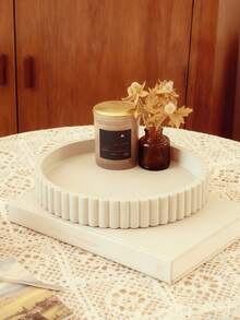 1 szt. Okrągła dekoracyjna taca do przechowywania, dekoracyjna taca na stolik kawowy, okrągła taca do serwowania, dekoracyjna taca na stół, dekoracyjna taca, dekoracyjna taca środkowa - idealne koło - Zobacz 12