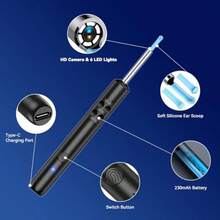 KKXY Smart Sual Eaer With 1296P HD Camera Scope 6 LED Ligs Wires Ear Removal Tool With Replacement Ts Of Rechargeable For IOS And Android S - Màu be - Xem 3
