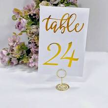 30Pcs Table Number Holders, Wire Place Card Holder Table Sign Holder Name Menu Clips, Picture Stands Photo Stands Wedding Centerpieces Birthday Party Silver - Bạc - Xem 5