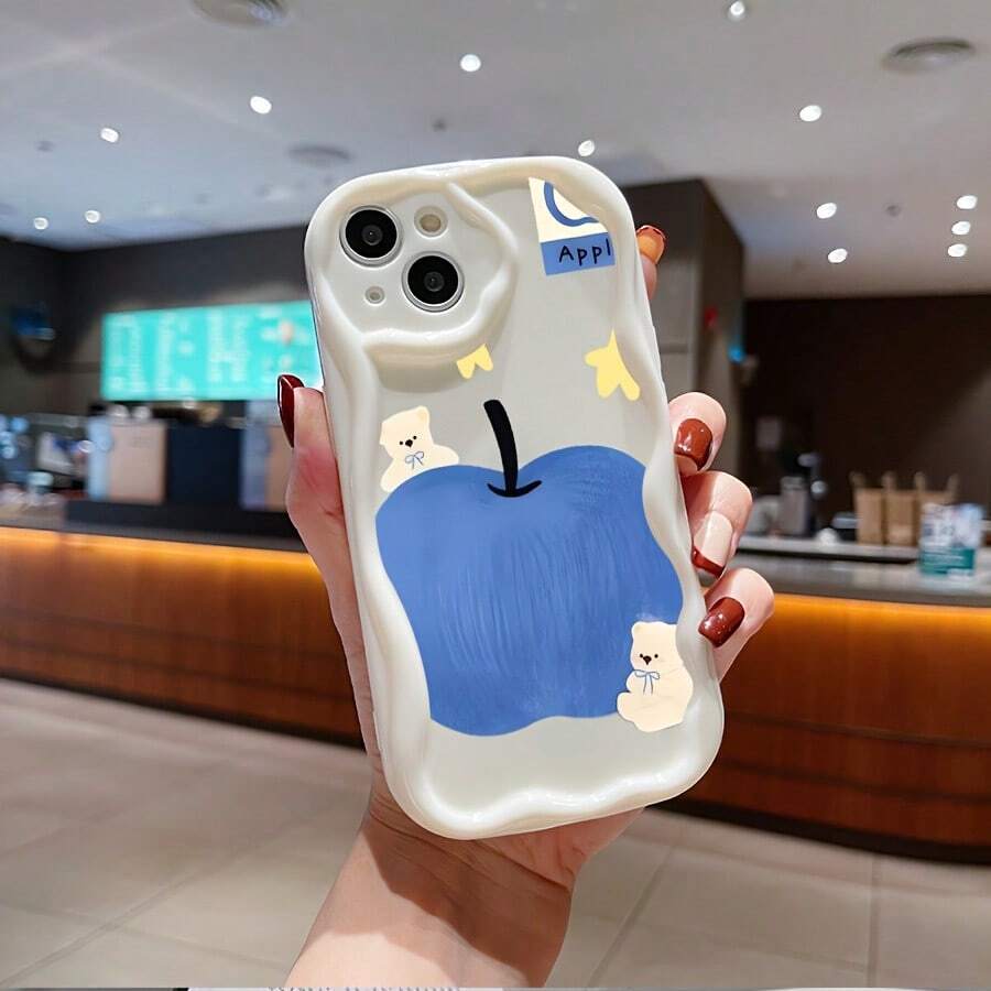 Funda de Teléfono a Prueba de Golpes con Diseño de Onda Crema, Adecuada para de la Serie X a 16, Perfecta como Regalo para Chicas. - transparente - Ver 1