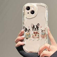 Funda de Teléfono Impresa, Compatible con 15 Pro///12, con Diseños de Olas Crema, Patrones Artísticos y una Funda Transparente para Modelos como Fashion Xs/16/Plus/11/13. - Blanco - Ver 5