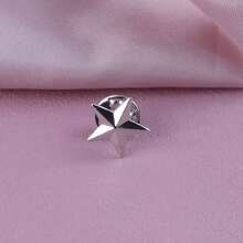 1pc Fashionable Men's Shirt With Star Stud Collar - Silver - View 3