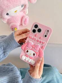 Fashionable Creative Sanrio Cinnamoroll And My Melody Silicone Waterproof Shockproof Phone Case, Cute & Stylish, Compatible With IPhone 17 Series, 11/12/12 Pro, 13/14/15, 13 Pro/14 Pro/15 Pro, 12 Pro Max/13 Pro Max/14 Pro Max/15 Pro Max, 16, 16 Pro, 16 Pro Max, 17, 17 Pro, 17 Pro Max - Pink - View 1