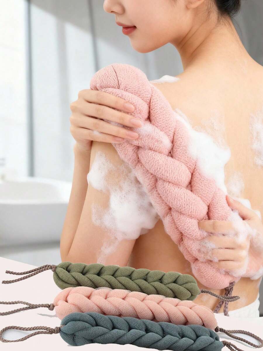 1支持久型身体磨砂膏 + 1个丝瓜络背部按摩器 - 网状淋浴背部按摩器，带挂绳手柄，男女通用，粗磨去角质，有效清洁身体，淋浴背部按摩器，优质网状材质，便捷毛巾挂绳设计，丝瓜络毛巾，沐浴海绵，令肌肤光滑，适合日常使用 - 彩色 - 查看 1