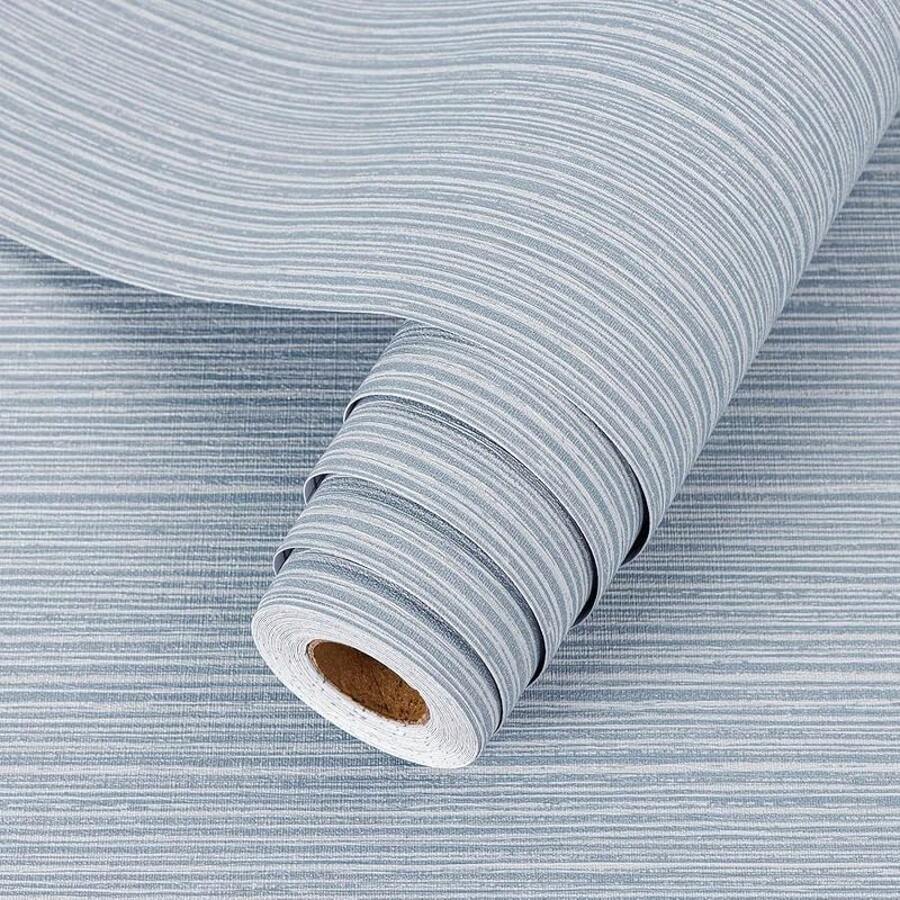 Arthome 40x310CM Pegatina de Vinil,Papel de Tapiz autoadhesivo,Papel Pintado PVC Impermeable, a prueba de Aceite, para Decoración y Revestimiento de mueble, Encimera,Estante,Patrón de tela Beige - Tela azul y blanca - Ver 1