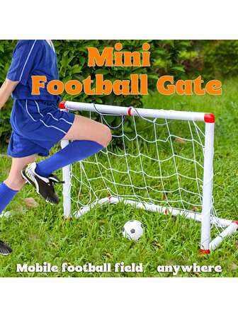 Kid's Large Size:120cm /Mini:56cm Football Goal Set - Backyard Indoor Tennis Door Set And Pump Ball Set - Portable Folding Youth Football Goal Kit - Perfect Children's Toy Football Door Set,Portable Stackable Football Set,Parent-Child Interactive Game,Boys' Sports Competition