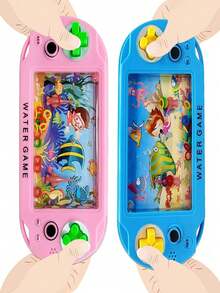 1 件大型海洋水迷宫、掌上圆圈游戏坐立不安玩具、圣诞派对生日小礼物 [随机颜色/图案]