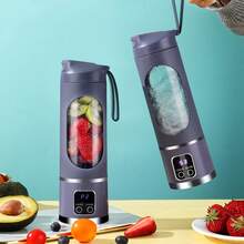 Licuadora y Exprimidor Portátil Recargable por USB - Fácil de Limpiar, Perfecto para Bebidas de Frutas y Verduras, Batidos - Capacidad de 10.14oz a 16.91oz - Negro - Ver 6