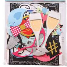 31件套婚礼派对拍照道具，混合色纸质标牌，流行文化主题，花卉图案，可用作背景和自拍台，单身派对用品