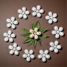 2pcs/6pcs/10pcs Shirt Button Covers, Floral Pearl Rhinestone Cuff Links, Button Clips Suitable For Formal Dresses, Wedding Attire, Button Accessories, Valentine's Day Gift - Multicolor - View 5