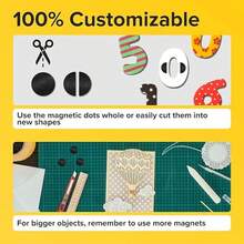 Peel & Stick Strong Magnet Dots (50-Pack) - Permanent Adhesive Backing For Heavy Duty Hold On Whiteboard, Fridge, Metal - Easy DIY, Crafts & School Projects, No-Residue