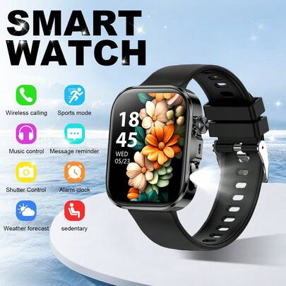 NcmRyu Smart Watches Hot 2.01-Inch Full Touch High-Definition Sports Smartwatch, Men's Watch, Wireless Calling, Message Reminder, Alarm Reminder, Multiple Sports Modes, Remote Photography, Music Playback, Multifunctional Smartwatch, Women's Watch Compatible With Android System Smartphones, Suitable For Gift Giving On Various Holidays Such As New Year, Valentine's Day, Easter, Mother's Day, Father's Day, Halloween, Thanksgiving, Christmas