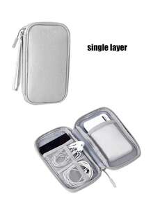 1pc Creative New Fashion Cute Minimalist Large Capacity Digital Storage Bag, Thickened Waterproof Shock-Resistant Electronic Accessories Organizer Bag, Multi-Functional Pouch, Makeup Bag, Coin Purse, Compact And Portable, Can Store Phone, Power Bank, Charger, External Hard Drive, USB, Cables, Earphones, And More, Suitable For Travel, Business Trip, Office, Meeting Room, Study Room, Library, Hiking, Vacation, Outdoor, Student Dorm Essential - Multicolor - View 13