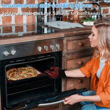 1只装，UltraGrip微波炉手套 - 高级阻燃、耐高温、阻燃、高温防护 - 适用于微波炉、烧烤、烹饪、烘焙、厨房工作、必备小工具，价格实惠，经济实惠