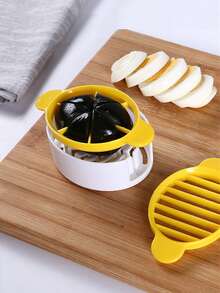 4pcs Plastic Multi-Function Egg Cutter, Household Egg Slicer, Peeled Egg Divider, 3-In-1 Cutting Tool For Boiled Egg, Salted Egg - White Yellow - View 9