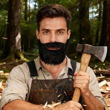 1pc Brown Fake Mustache, Men's Beard Disguise, Fake Male Facial Hair Prop, Suitable For Costume Role Play, Holiday Parties - Multicolor - View 9