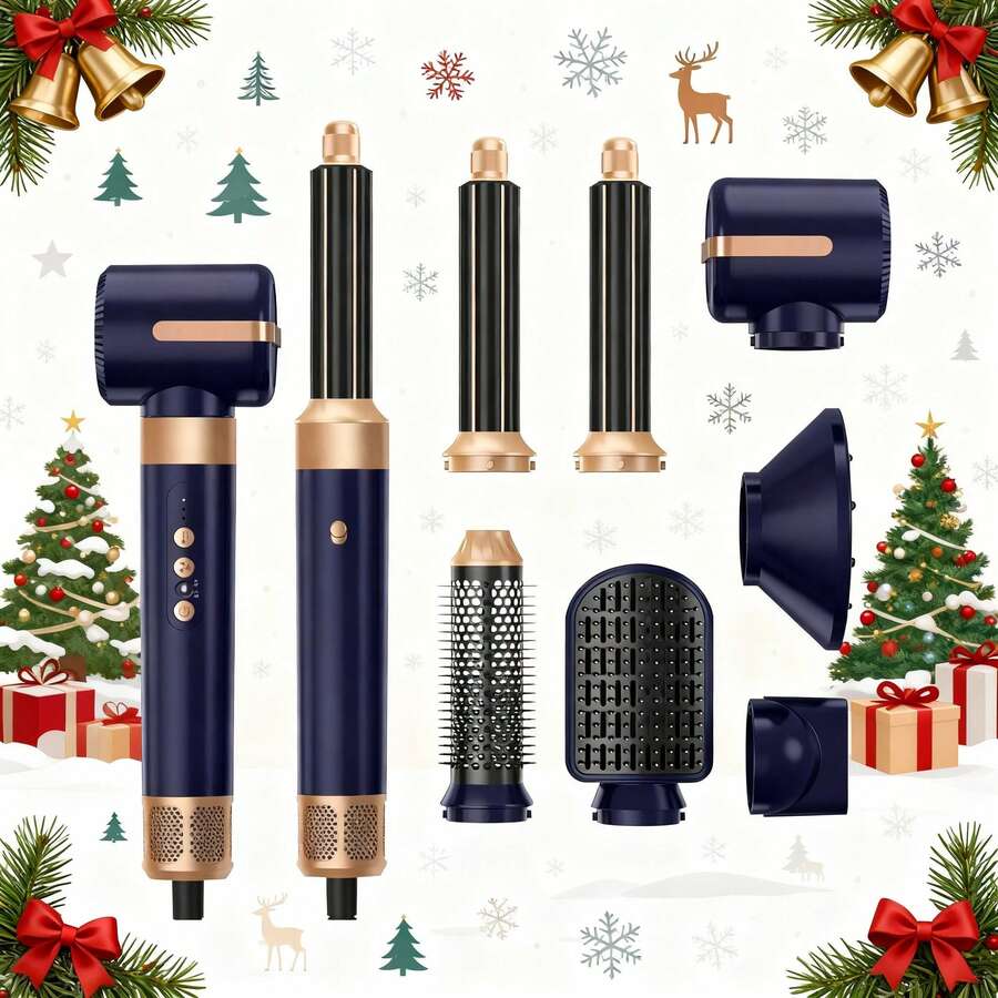 7 合 1 多功能吹风机刷套装，110,000 Rpm 高速负离子吹风机，带扩散器和集中器喷嘴