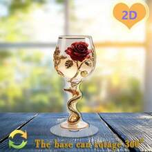 Đồ trang trí để bàn hình hoa hồng đỏ và lá vàng pha lê xoay 360° - Đế xoay thanh lịch, thích hợp để thư giãn tại văn phòng và trang trí ngày lễ tình nhân, Đồ trang trí để bàn | Đồ trang trí thanh lịch | Tay nghề thủ công tinh xảo, Đồ trang trí hoa hồng - Nhiều màu-2 - Xem 3