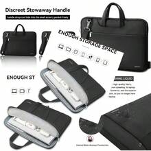 New Ferkurn Laptop Case Bag 17 17.3 Inch Women Men Computer Sleeve With Shoulder Strap Compatible With HP Envy Pavilion/ Inspiron//Vivobook/MSI/AcerWaterproof Briefcase With Handle Black - 17吋 - 查看 1