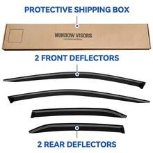 Window Rain Guards For 2018-2024 T-Oyota Camry, Window Visor Guard Vent Wind Shade Deflector Rain Shield Protector Sun Visor For 18-24 Camry 2019 2020 2021 2022 2023, UV Protection Rain Guard, Original Wind Deflector, No-Drill Easy Install, Dark Smoke - Black - View 9