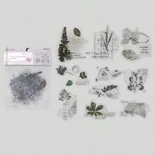 20pcs/Pack (10 Designs, 2 Of Each) Cute Plant Branches, Flowers, Leaves Stickers For Scrapbooking, Vintage English Notes, Collage Decoration, Diary DIY, Waterproof Transparent Stickers, Stationery Supplies Scrapbook Supplies - Multicolor - View 13