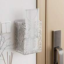 1pc Multifunctional Desktop Tissue Box, Glacier Pattern, Minimalist Design, Wall-Mounted Tissue Holder, Suitable For Bathroom, Bedroom, Kitchen, Washroom - Transparent - View 6