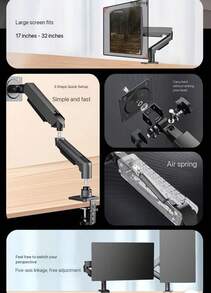 Philips Monitor Arm Stand With Display, No-Drill Mounting Bracket,Adjustable And Rotating Mechanical Arm SPT7218
